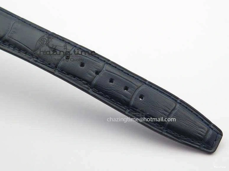 MIROTIME 0424 UrbanStyle Portuguese IW371446 ZF 1:1 Best Edition SS White Dial Blue Markers On Blue Leather Strap  A79350 V 7270